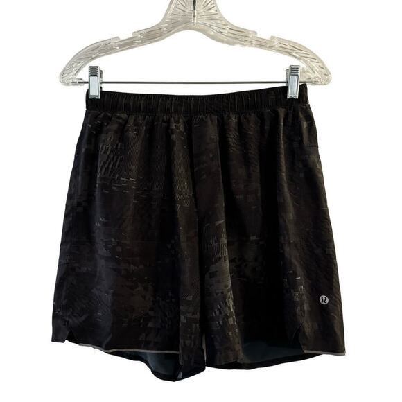 Lululemon Surge Short 7” Brief Lined Camo Black Men’s Activewear Size Small - Picture 2 of 7